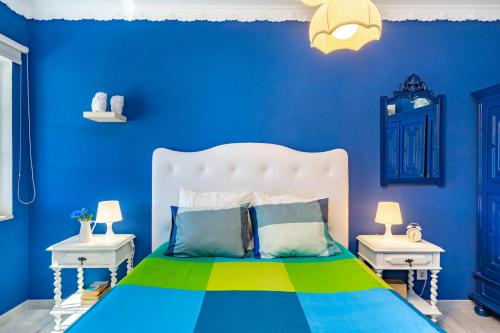 Charming Blue Albufeira 객실 침대
