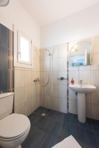 a bathroom with a toilet and a sink at Sofia's Studios in Artemonas