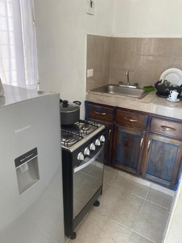 Una cocina o zona de cocina en Chao Mamá Hostal