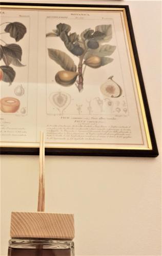 a picture hanging on a wall with a wooden stick at Castle Rooms in Prato