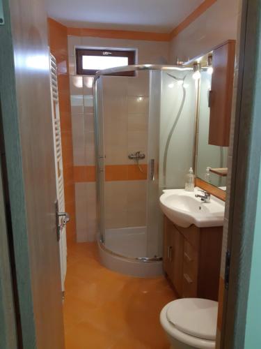 Koupelna v ubytování Rózsa Apartment