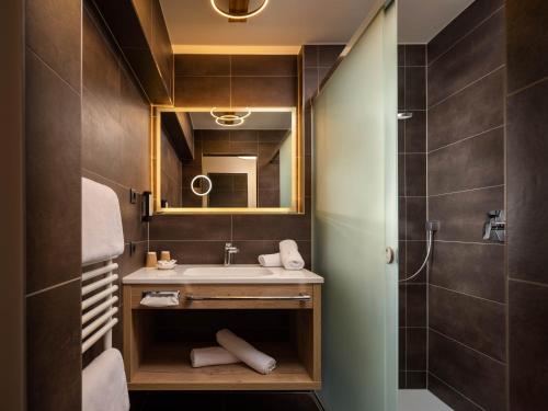 Koupelna v ubytování Hotel Arzlerhof