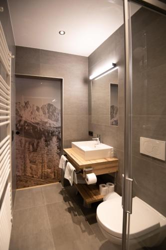 a bathroom with a sink and a toilet at Urlpoldhof in Schladming