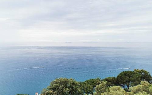 a view of a large body of water with trees at Tiny Circe house - alloggio turistico in San Felice Circeo