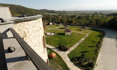 an aerial view of a garden next to a river at Babaneuris Marani in Babaneuri