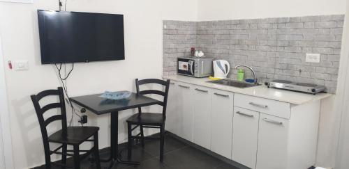 Kuchyň nebo kuchyňský kout v ubytování David Hameleh House