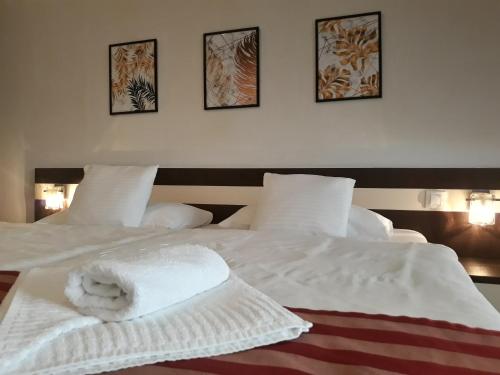 Postel nebo postele na pokoji v ubytování Apartmán Athos Bešeňová - Hotel Bešeňová