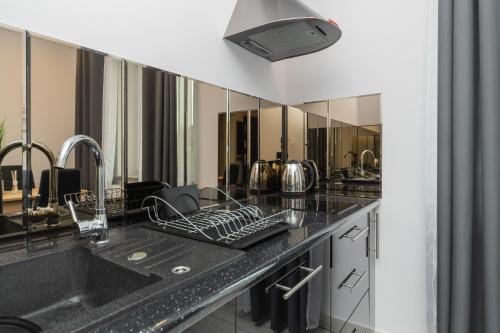 Kuchyň nebo kuchyňský kout v ubytování VIP House Apartamenty