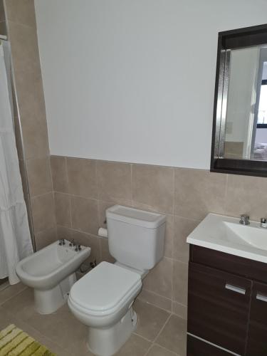 een badkamer met een toilet en een wastafel bij DOS ANGELES in Salta