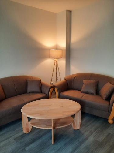 Un lugar para sentarse en Ferienwohnung "Zum Haidmann"