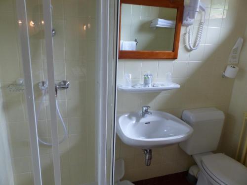Koupelna v ubytování Hôtel Bellachat