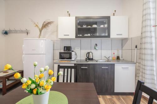 Kuchyň nebo kuchyňský kout v ubytování Apartment Eša