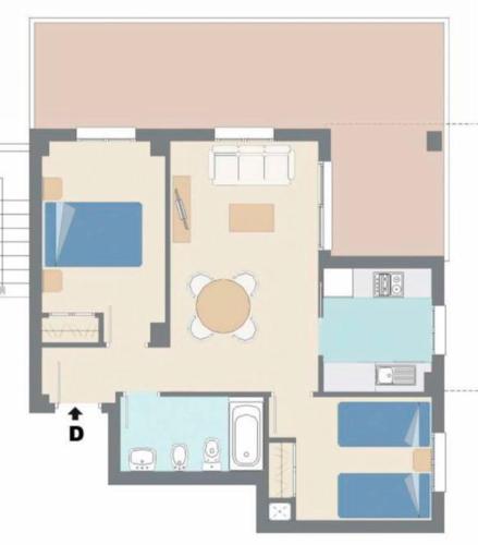 Pelan lantai bagi Apartamento en Piles Playa