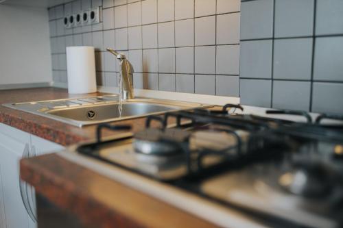 Virtuvė arba virtuvėlė apgyvendinimo įstaigoje Endlich zuhause