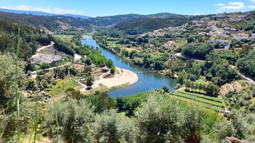 an aerial view of a river in a valley at Casa 4P - House4People - Alojamento Local in Penacova