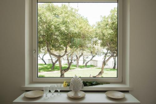 a window with a view of a tree at Aurelia Sea View in Torre Canne
