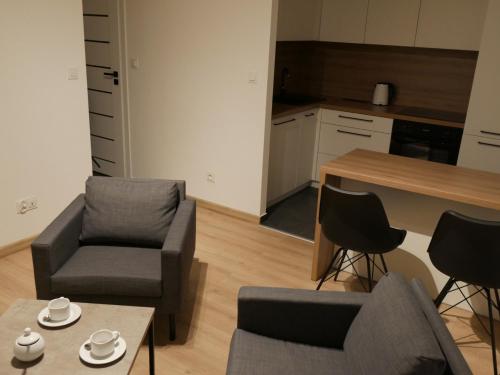 A seating area at Auschwitz new flat for rent Air conditioning in the apartament Oświęcim nowe mieszkanie - centrum Klimatyzacja w mieszkaniu