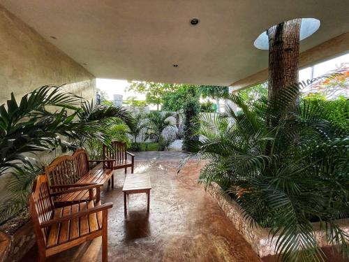 Taman di luar Hotel Nojoch Nah