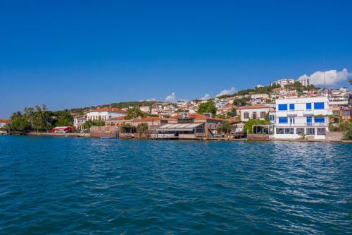 a view of a city from the water at Villa Pietra in Ayvalık
