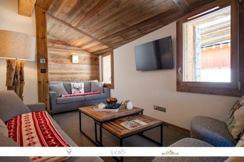 TV a/nebo společenská místnost v ubytování MARMOTTE 201 - Bel appartement mansardé, aux pieds des pistes