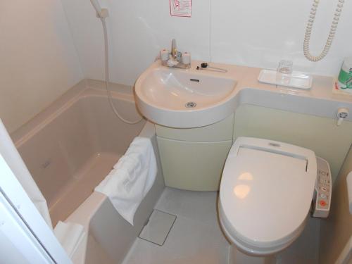 a bathroom with a toilet and a sink at R&B Hotel Umeda East in Osaka