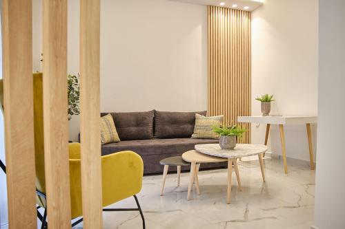 Posezení v ubytování Elegant Central Apartment Veria - με ενδοδαπέδια θέρμανση!!!