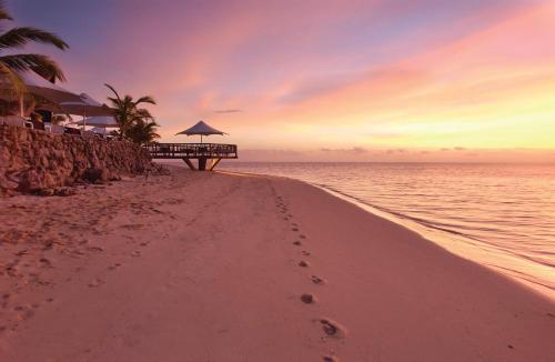 a view of a beach with footprints in the sand at Castaway Island, Fiji in Castaway Island