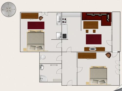 Půdorys ubytování Appartement Fossa