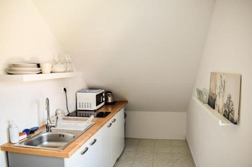Kuchyň nebo kuchyňský kout v ubytování Apartments Lakeview