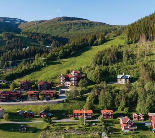 a village in the mountains with red roofs at Åre Travel - Tottbacken in Åre