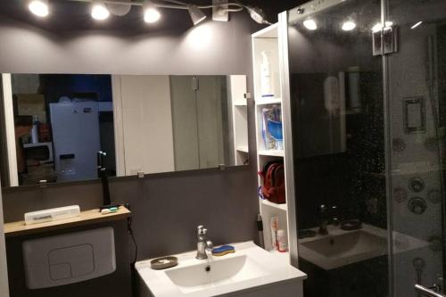 Phòng tắm tại L'abreuvoir, Gite du 18 siecle, accés indépendant