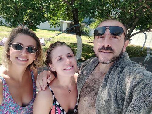a man and a woman are posing for a picture at Villa Residence in Kvariati
