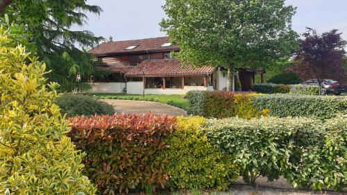 a house with a bunch of bushes and trees at La GRANGE de MOMBEL in Losse