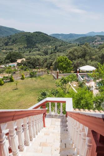 a view from the balcony of a house at Villa PANGALIS Romantica in Kato Pavliana