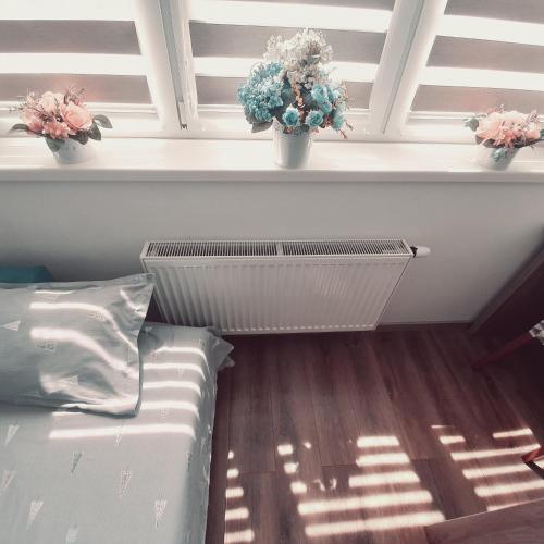 Katil atau katil-katil dalam bilik di LUX apartment in Kiev