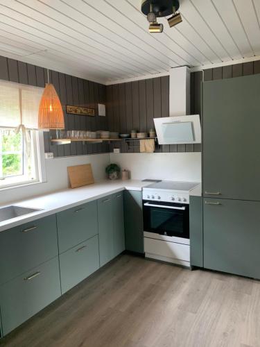 A kitchen or kitchenette at Halsteinsplassen