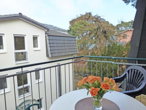 A balcony or terrace at Ferienidyll an der Duene _ strandn