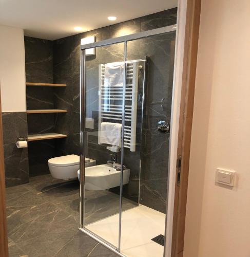Koupelna v ubytování B&B Obermair
