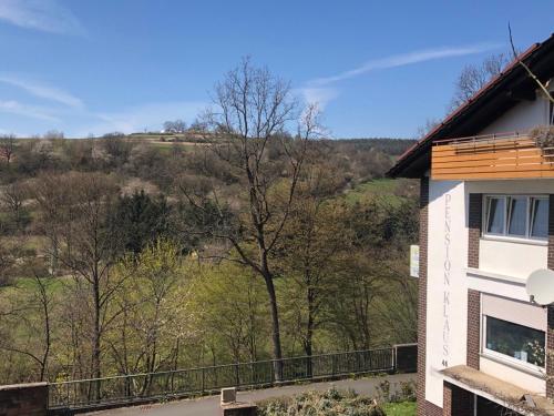 a view from the balcony of a house at Pension Klaus in Bad Salzschlirf