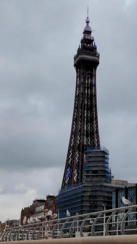 a view of the eiffel tower from the street at The Winter Garden Suites in Blackpool