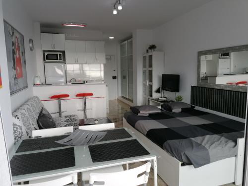 Kuchyň nebo kuchyňský kout v ubytování ESTUDIO CASTILLO SANTA CLARA/TORREMOLINOS