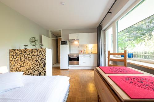 Voodi või voodid majutusasutuse Atempause toas