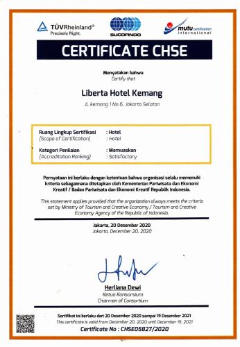 a screenshot of acertificate clinic website at Liberta Hotel Kemang in Jakarta