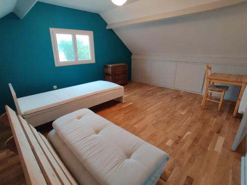 Postel nebo postele na pokoji v ubytování Pilets de la baie d'Authie