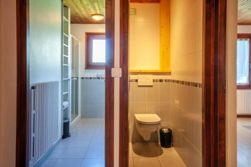 une salle de bain avec toilettes dans une chambre dans l'établissement Egralets 2b, à Morzine