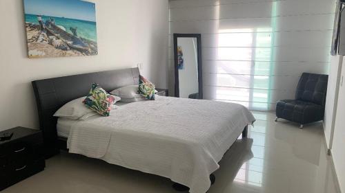 Postel nebo postele na pokoji v ubytování MORROS ULTRA APTO 706