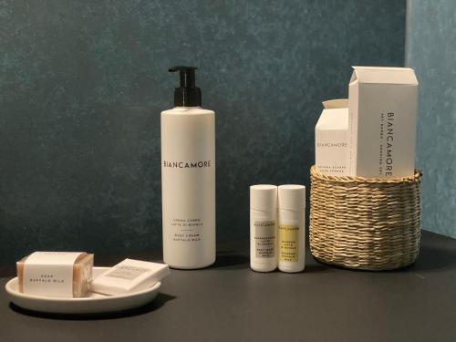 a group of products sitting on a table at B&B Barù in Agropoli