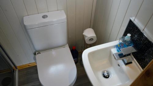 Ванна кімната в Unique Upcycled Straw Trailer Westcote