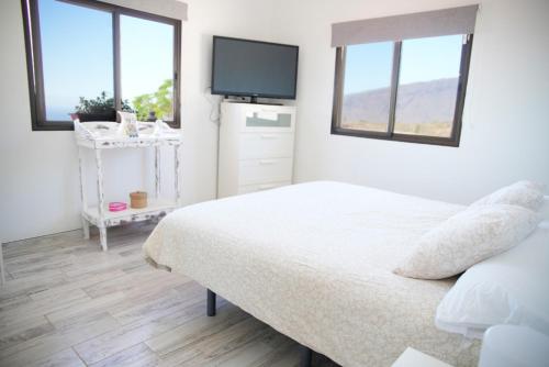 a bedroom with a bed and a tv on the wall at Villa Carmen Julia 1 in Arafo