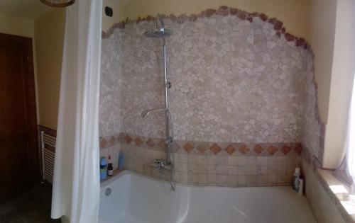 a bathroom with a bath tub with a shower at Casa LEPRICE in SantʼElpidio a Mare